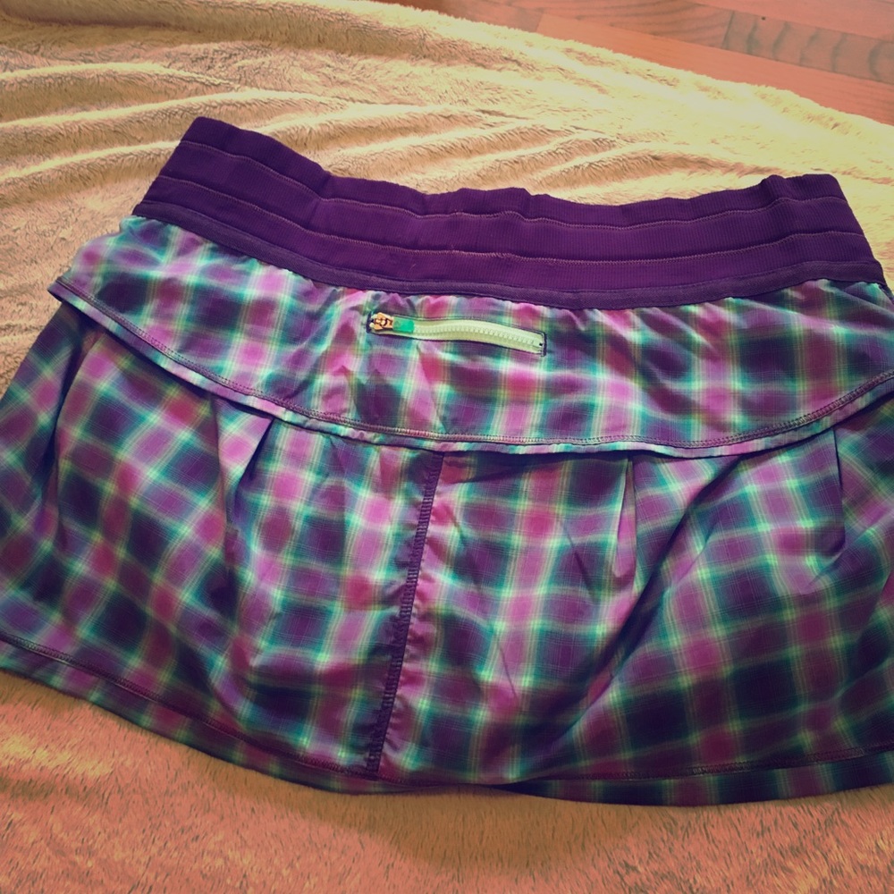 lululemon athletica Purple Plaid Athletic Skirt